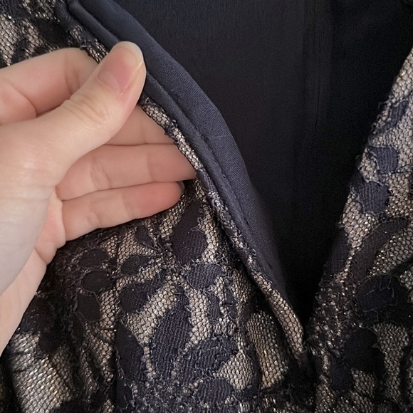 Juniors' Glitter Lace Fit & Flare Dress - Picture 7 of 8